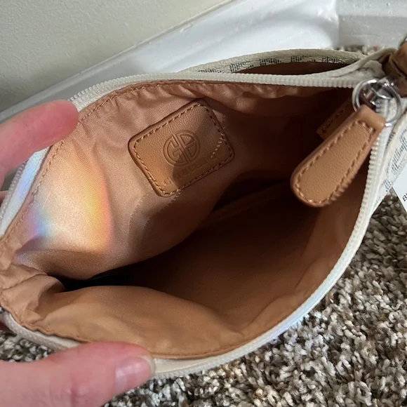 Brand new Giani Bernini small purse handbag clutch cream with navy signature non - Picture 4 of 9